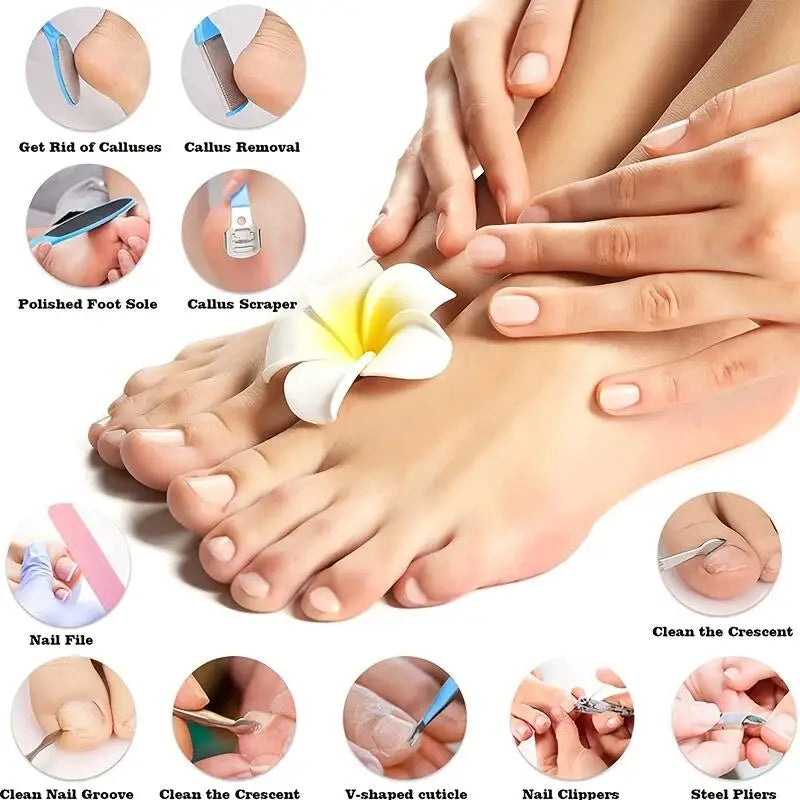 Double-Sided Stainless Steel Foot Callus Remover & Scrub Set
