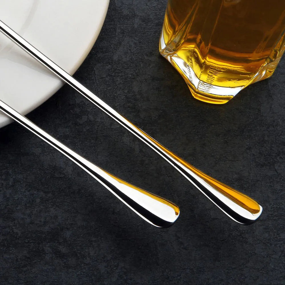 6pcs Stainless Steel Ice Tea Scoop Dessert Spoon Food Grade Ice Cream Candy Tea Spoon Milkshake Coffee Multi-Purpose Spoon Peaceful Pleasures Health and Wellness