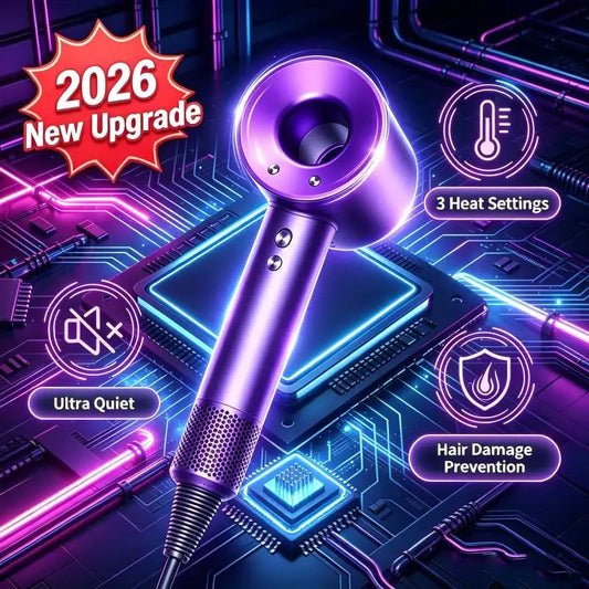 2026 Home Travel Professional Leafless Wall-mounted Hair Dryer Negative Ion with Air Collecting Scattering Nozzle Salon Tool Peaceful Pleasures Health and Wellness
