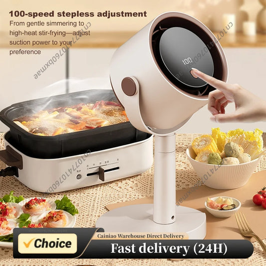 Kitchen Exhaust Fan USB Rechargeable Compact Desktop Exhaust Fan Small Kitchen Hood Extractor for Apartments Dorm RV Indoor BBQ Peaceful Pleasures Health and Wellness