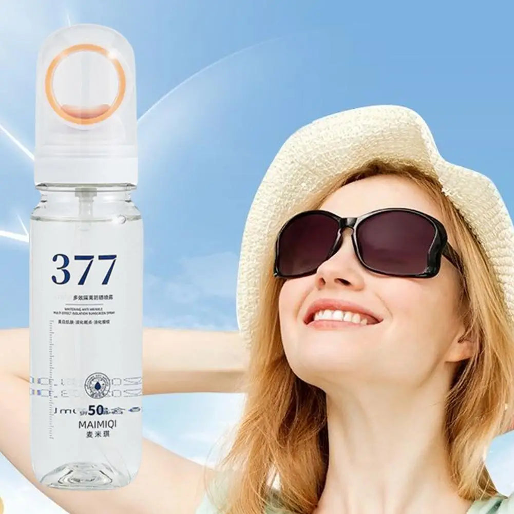 Portable Sunscreen Spray Moisturizing Hydrating Brighting Oil-control Non-greasy Sunblock Mist Facial Body Neck Skin Care Cream Peaceful Pleasures Health and Wellness