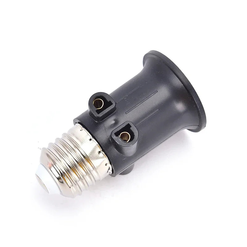 E27 Fireproof Lamp Holder Socket with EU Plug Bulb Adapter