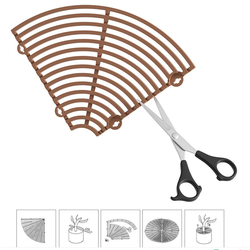 Plant Pot Soil Guard Grid Cover with Nails | Cat & Baby Safe