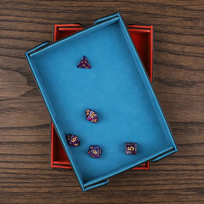Magnetic PU Leather Dice Rolling & Storage Tray | D&D RPG Games