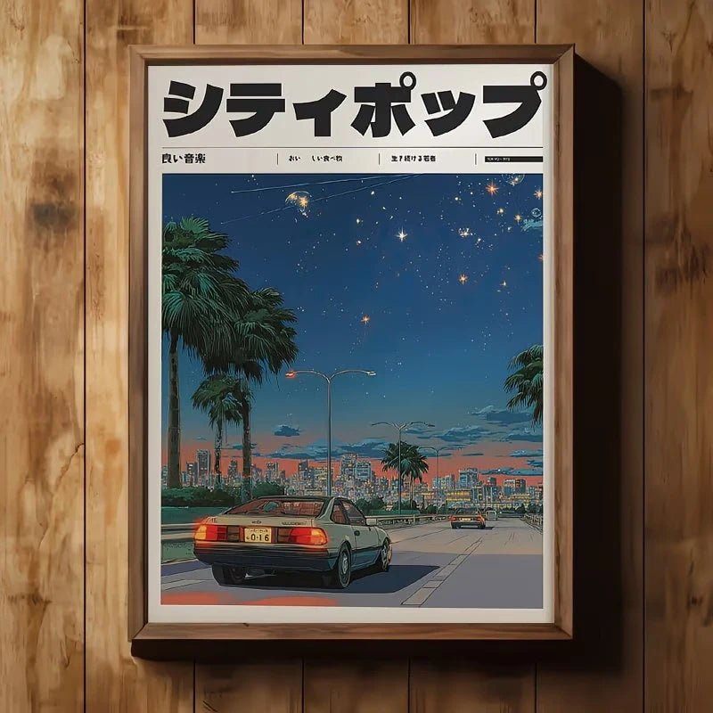 Vintage Anime Retro Japanese Y2K Canvas Wall Art Print Poster