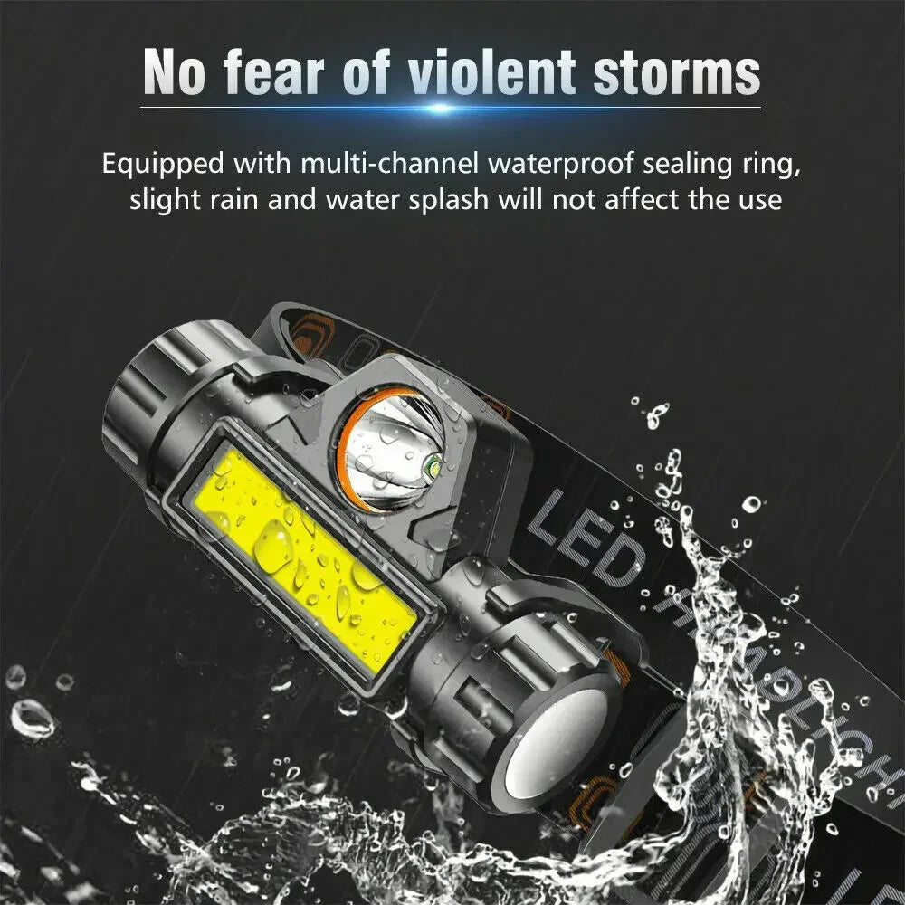Rechargeable COB LED Headlamp – Magnetic & Waterproof 300 Lm