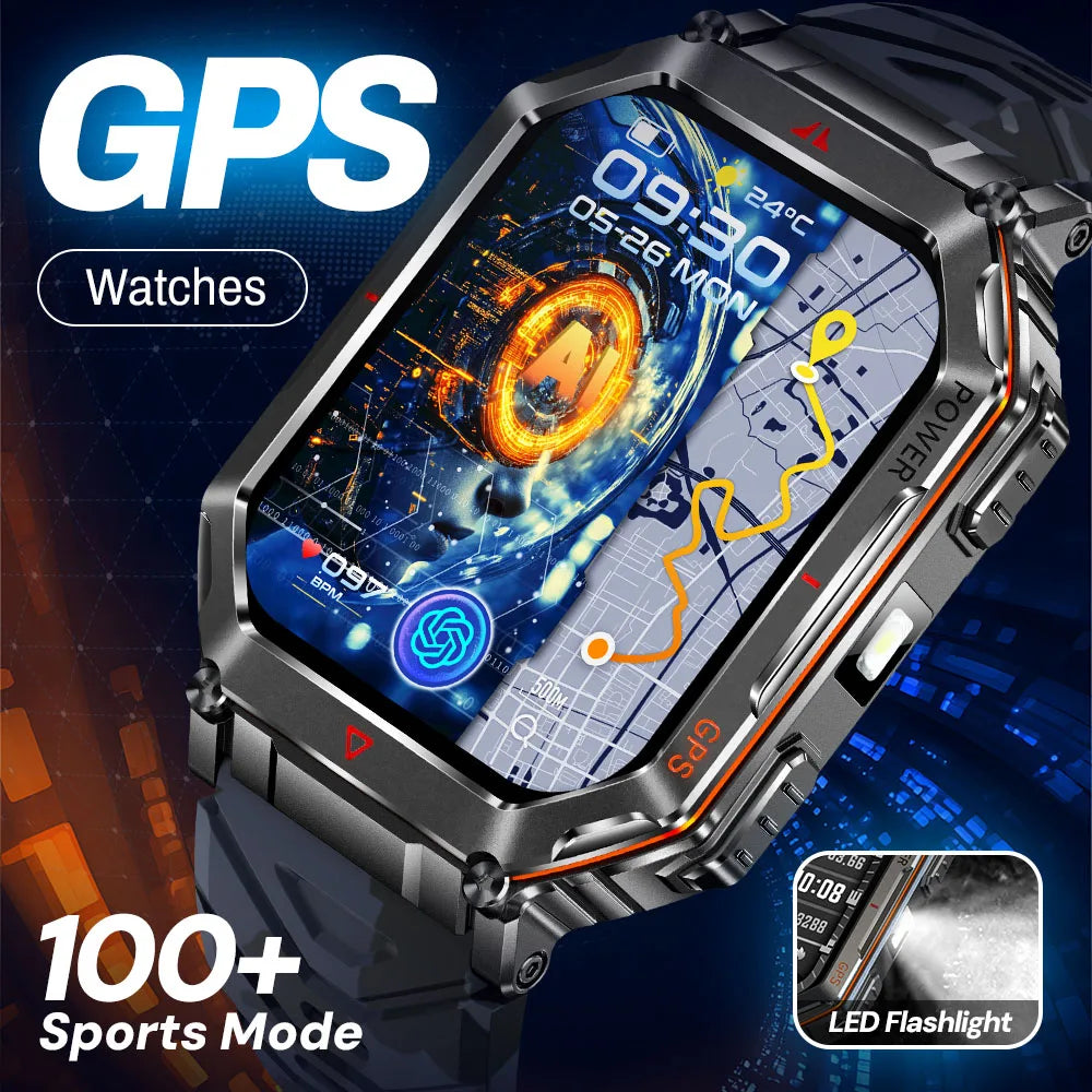 KR92 GPS Smart Watch – HD Screen, 100+ Sports Modes, BT Call