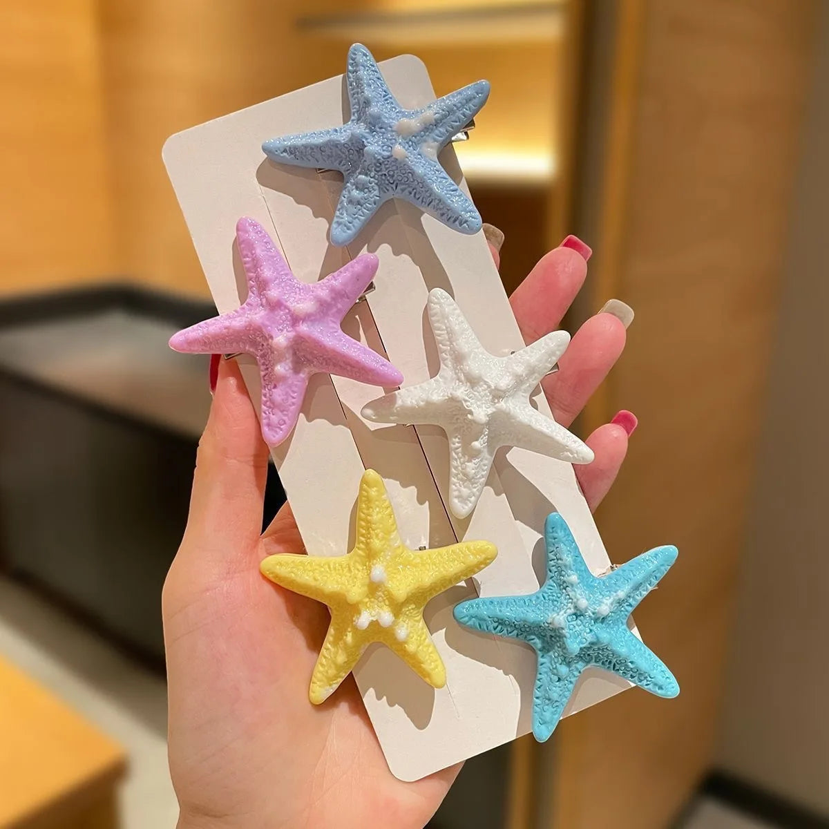 Resin Starfish Hair Clip | Duckbill Beach Barrette for Women