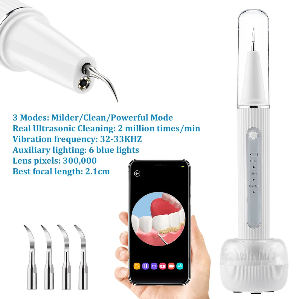 Electric Teeth Cleaner Dental Scaler Plaque Tartar Calculus Stain Remover Oral Care Rechargeable Home Use Teeth Whitening Kit Peaceful Pleasures Health and Wellness TYPE 1 APP