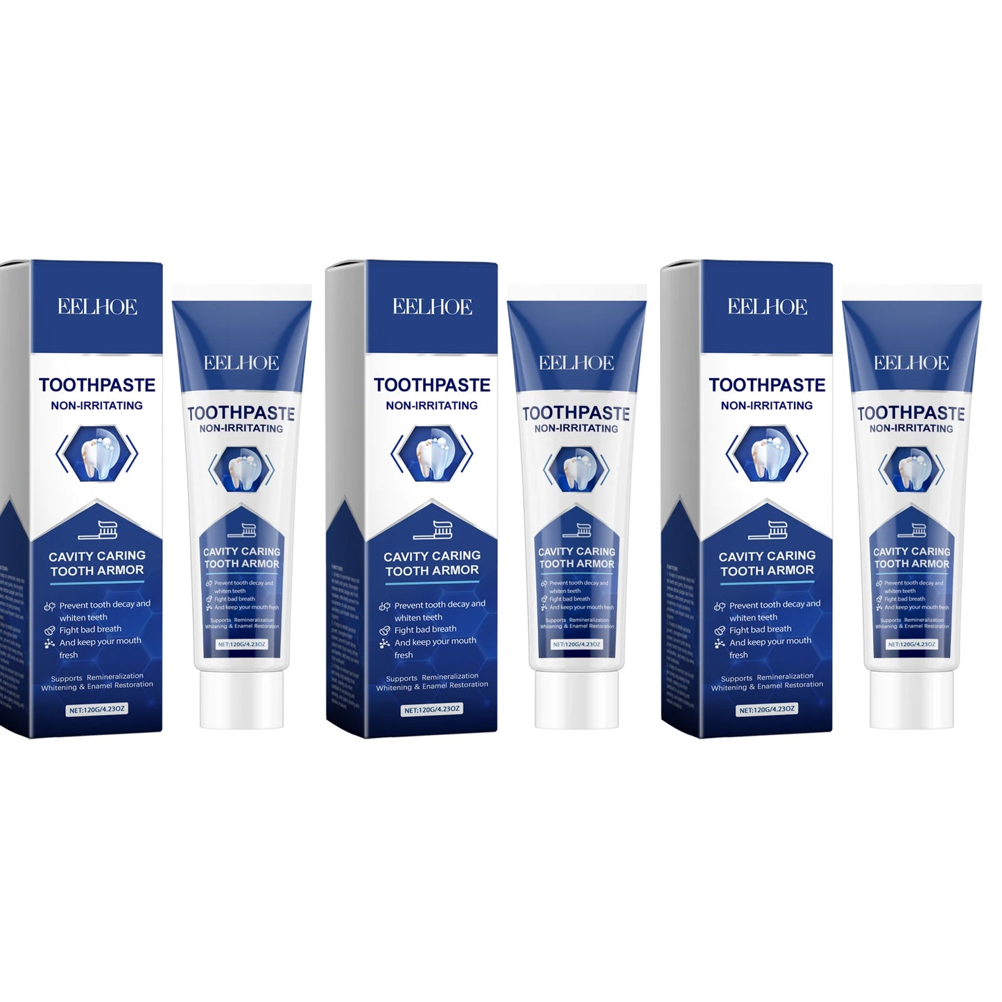 Cleaning Toothpaste Effectively Remove Dental Plaque Inhibit Bacterial Growth Prevent Tooth Decay Teeth Brighten Care Toothpaste Peaceful Pleasures Health and Wellness 3 x 120ml Boxed