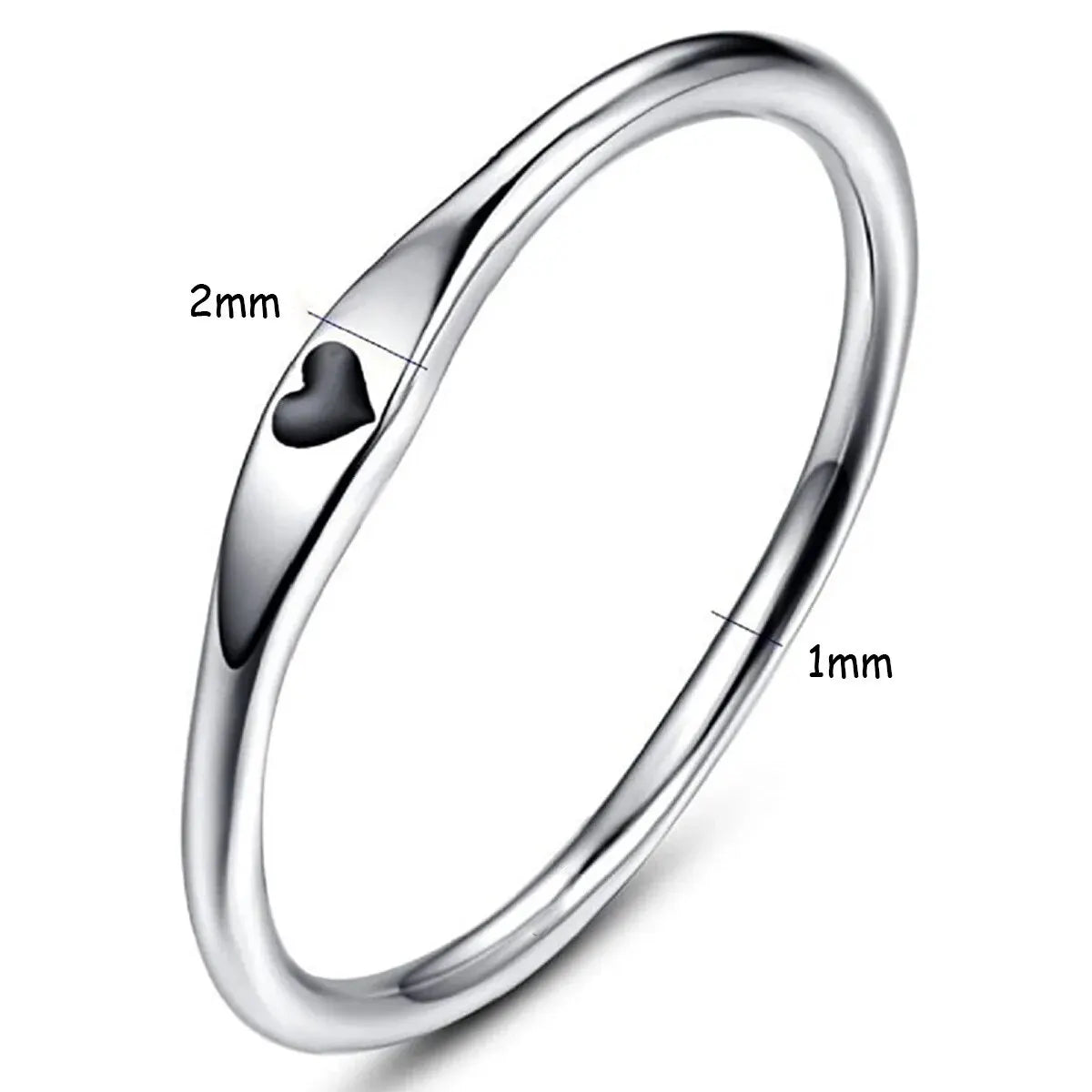 925 Sterling Silver Carved Heart Stackable Ring – Sizes 6–10