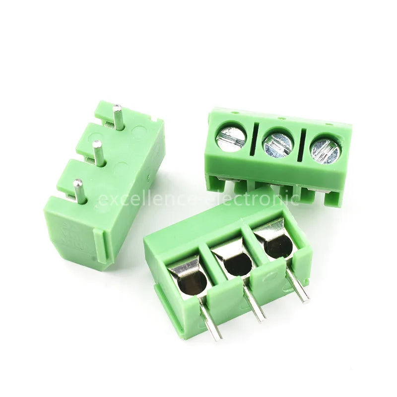 10-100Pcs/Lot KF301-5.0-2P KF301-3P Pitch 5.0mm Copper Needle Straight Pin 2P 3P Screw PCB Terminal Block Connector Blue Green Peaceful Pleasures Health and Wellness Green 3P 50pcs