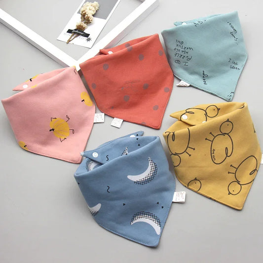 5pcs Pure Cotton Waterproof Bibs Baby Saliva Towel Triangle Scarf Newborn Boys Girls Absorbent Cloth Bib Saliva Scarf Peaceful Pleasures Health and Wellness