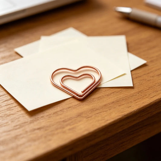 50pc Heart Shaped Paper Clip Rose Gold Bookmark Clip Cute Notebook Decoration Stationery Clip and Office Supplies Peaceful Pleasures Health and Wellness