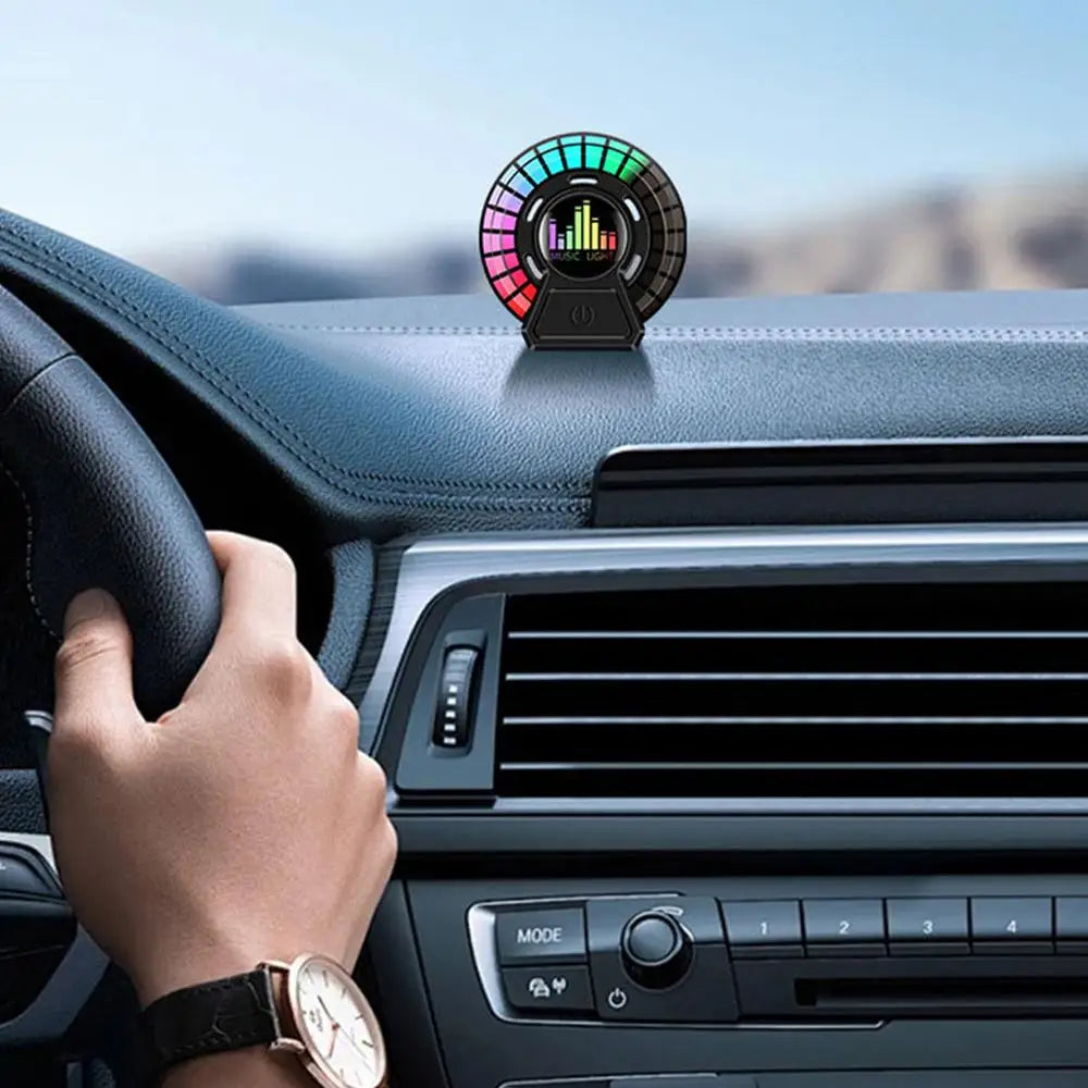 Car Music Pickup Rhythm Lamp Air Freshener Ambient Light, Music Rhythm Light, Voice-controlled Pickup Light, Car Ornaments Peaceful Pleasures Health and Wellness