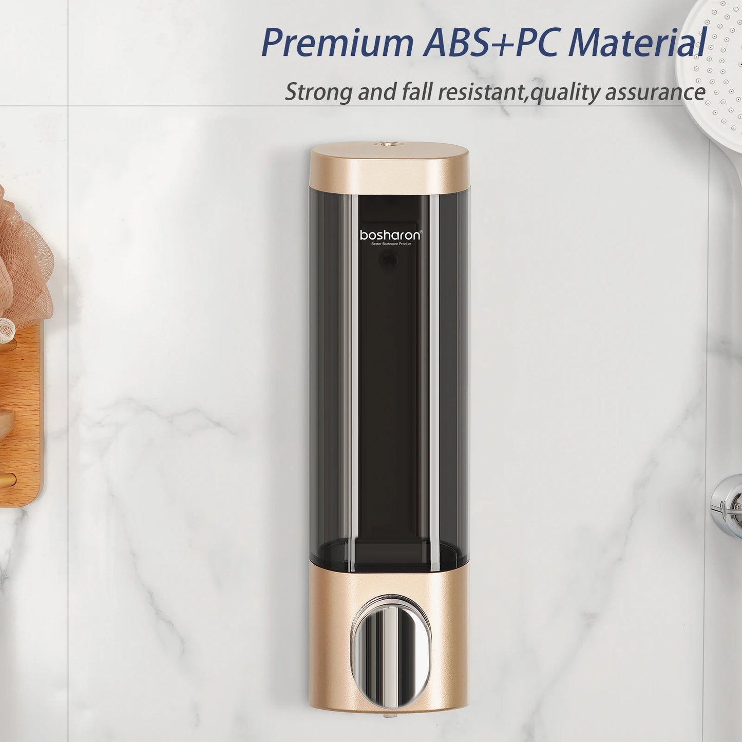 Wall Mounted Shampoo and Conditioner Dispenser, Shower Dispenser, 1 Chamber No Drill Peaceful Pleasures Health and Wellness