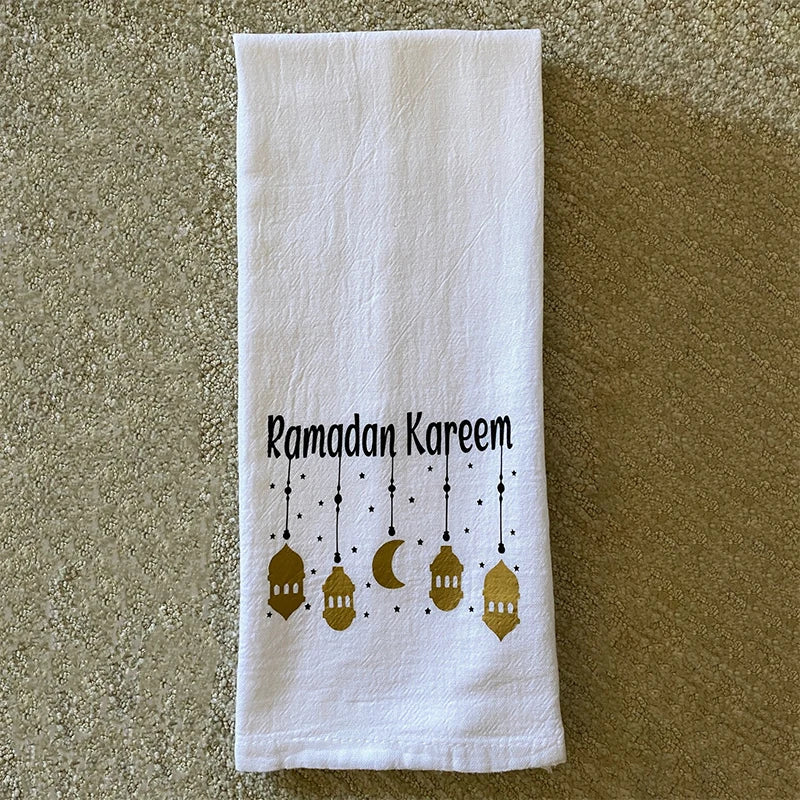 Ramadan Kareem Eid Mubarak Kitchen Tea Towel | Islamic Gift Kitchen Tea Towel Peaceful Pleasures Health and Wellness Ramadan Kareem