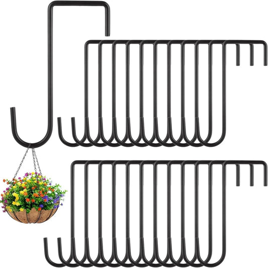 2-Pack Brown Steel Fence Hooks for Vinyl Fences | Patio Hangers Fence Hooks Peaceful Pleasures Health and Wellness