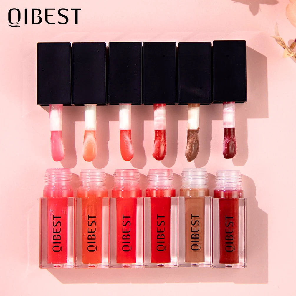 QIBEST Mirror Pearl Lip Gloss Long-lasting Moisturising Lipstick High Gloss Lip Glaze Tinted Lip Oil Plumper Cosmetics Lipgloss Peaceful Pleasures Health and Wellness
