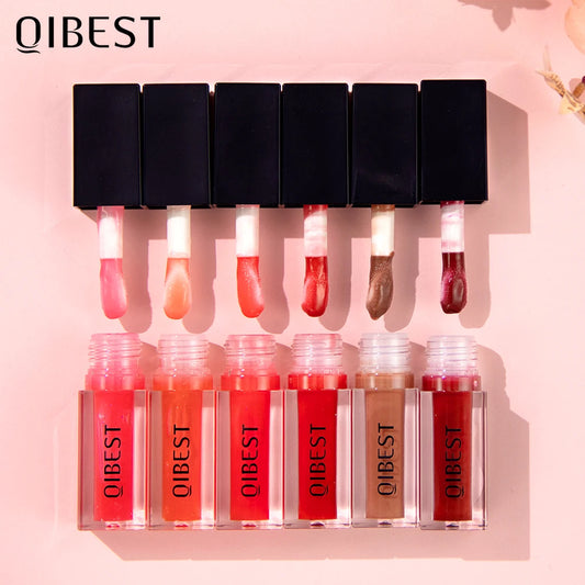 QIBEST Mirror Pearl Lip Gloss Long-lasting Moisturising Lipstick High Gloss Lip Glaze Tinted Lip Oil Plumper Cosmetics Lipgloss Peaceful Pleasures Health and Wellness