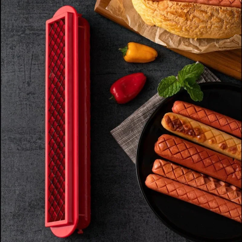 Stainless Steel New BBQ Sausage Hot Dog Cutter Hot Dog Cutters BBQ Kitchen Practical Tools Hot Dog Cutter Convenient Efficient Peaceful Pleasures Health and Wellness