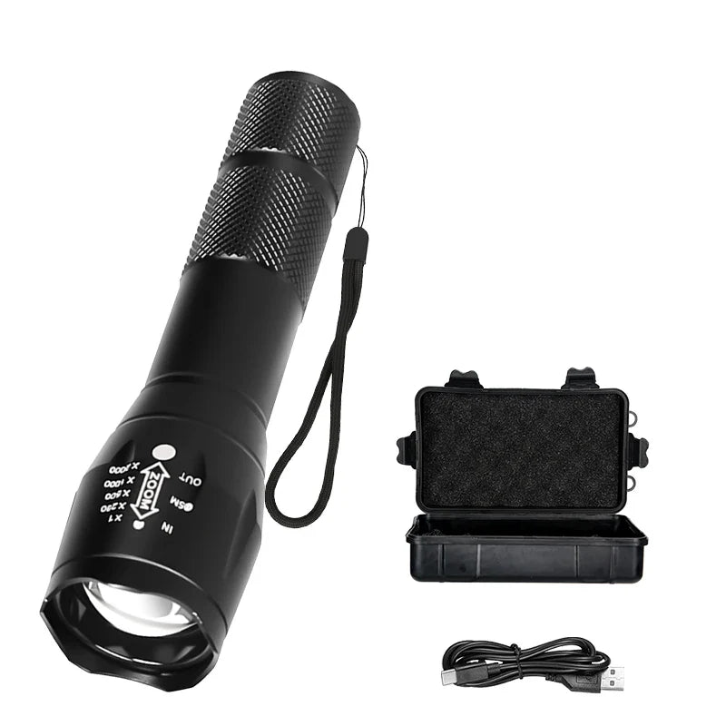 2-in-1 UV & White LED Zoomable Flashlight | 395nm Torch