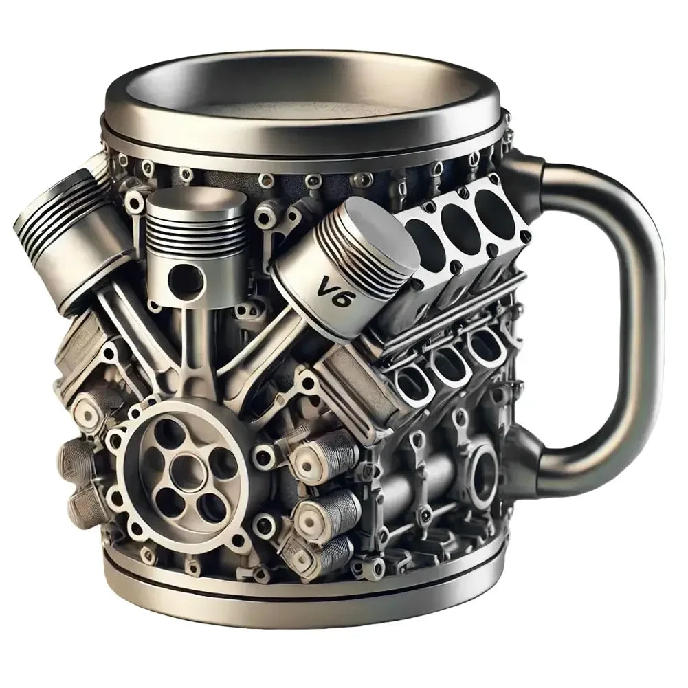 Interesting creative 450ml coffee cup ornament engine cup engine mug suitable for car enthusiasts as a gift Peaceful Pleasures Health and Wellness V6 450ml