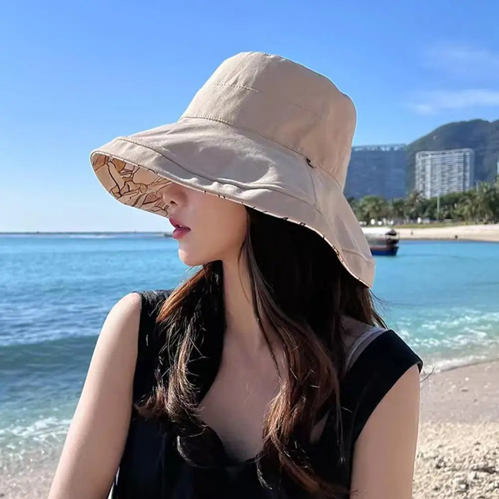 Women's Reversible Floral Bucket Hat | Wide Brim UV Sun Hat