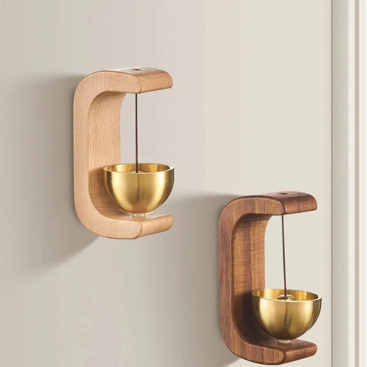 Japanese Wooden Wind Chime Doorbell | Hanging Décor Bell Decorative Wind Chime Peaceful Pleasures Health and Wellness Brown XXL