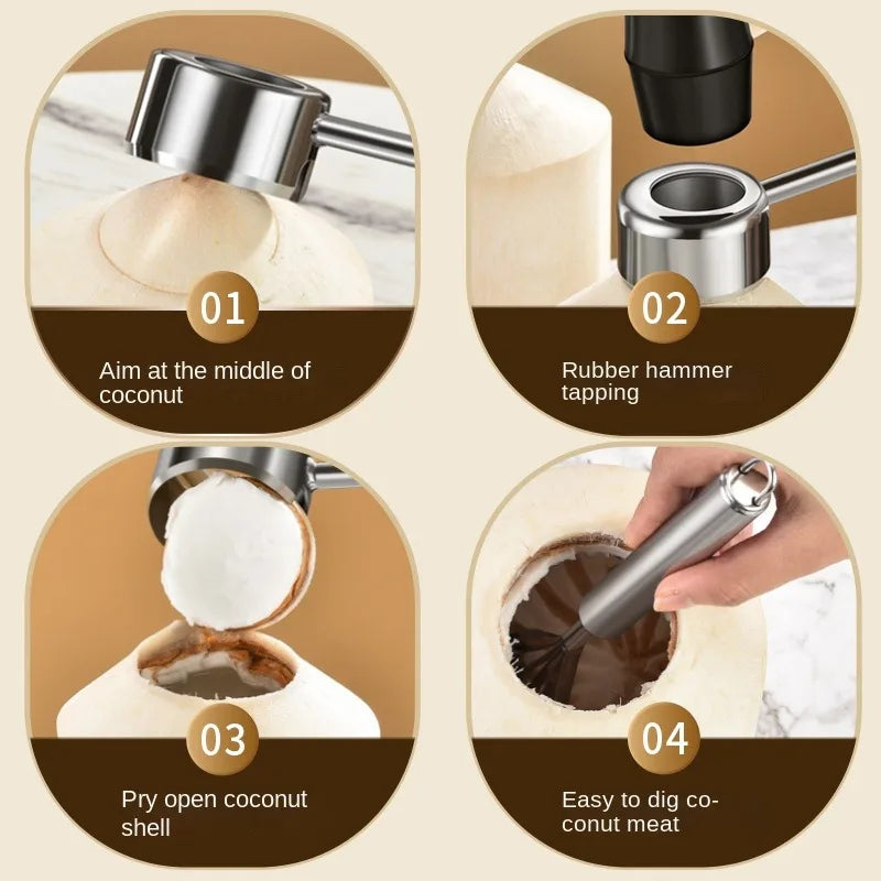 Manual Coconut Opener Tool | Stainless Steel Hole Punch Knife