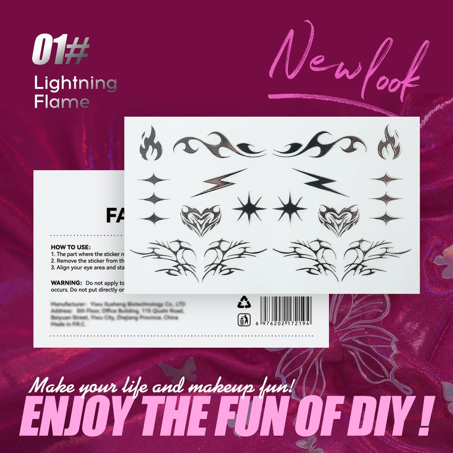 MLSMILE 3D Laser Face Stickers – Eye Makeup Temporary Tattoos
