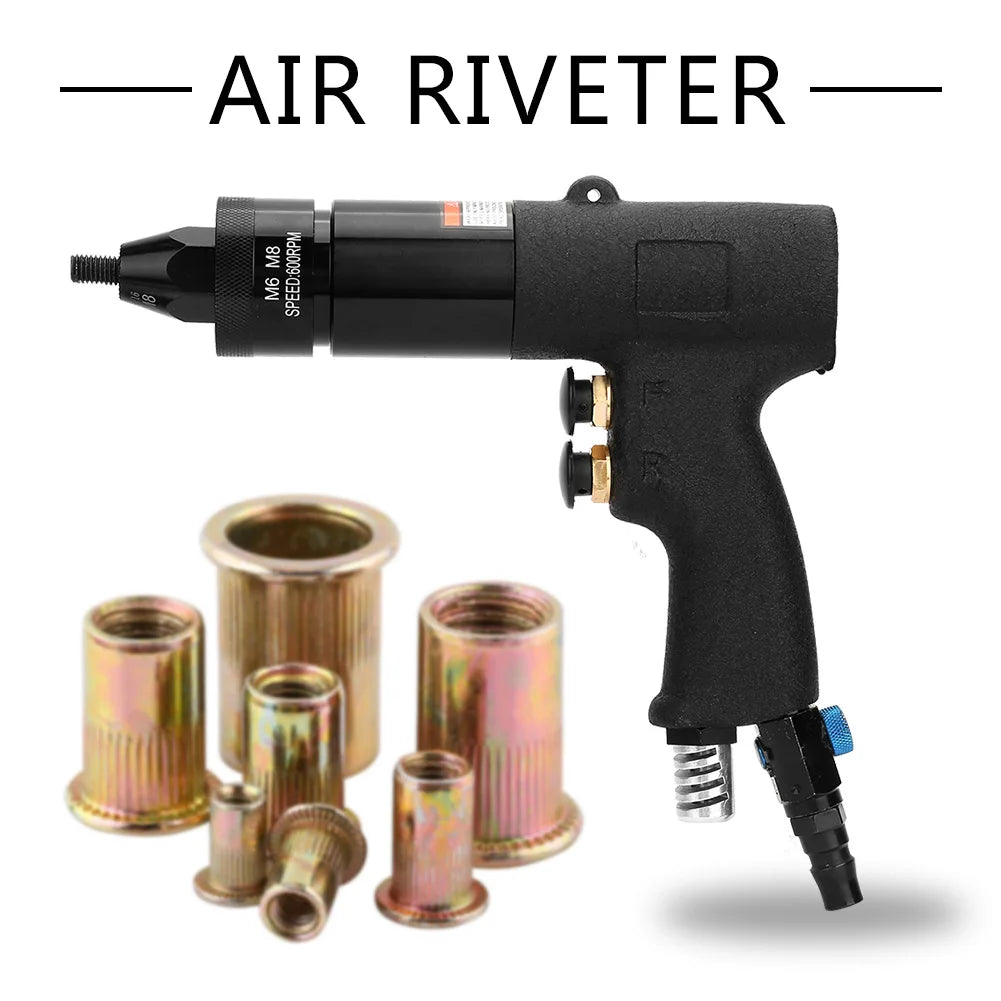 Pneumatic Riveting Gun Air Rivet Automatic Riveter Nut Tools Metal