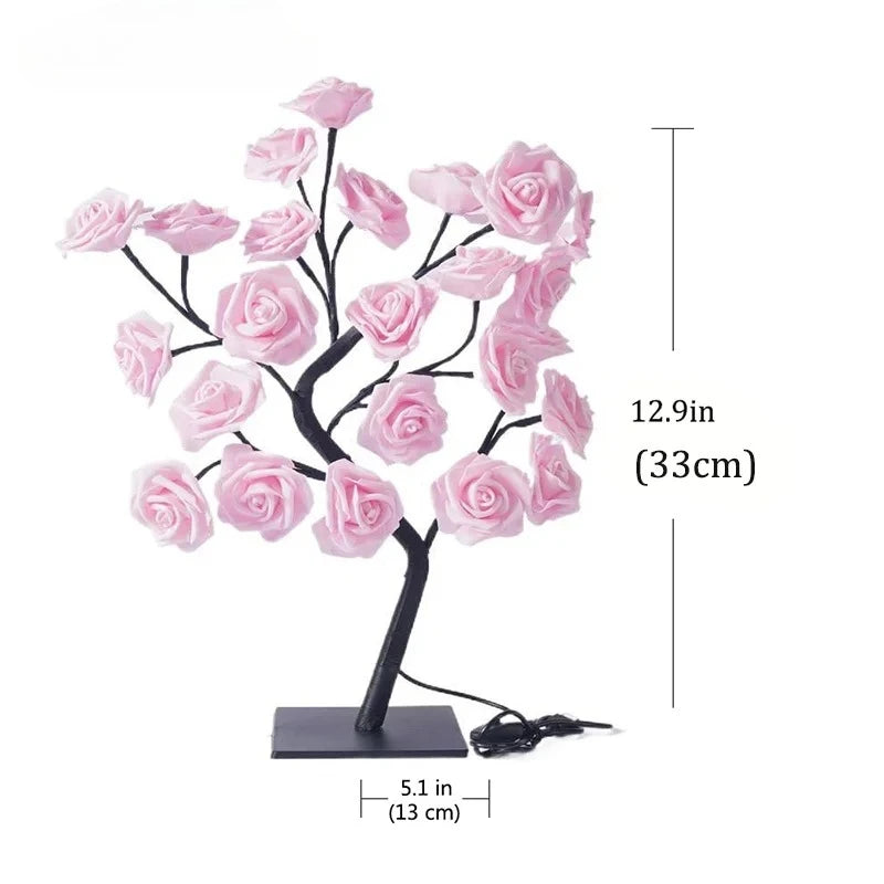 LED Rose Flower Tree USB Night Light | Home & Wedding Decor