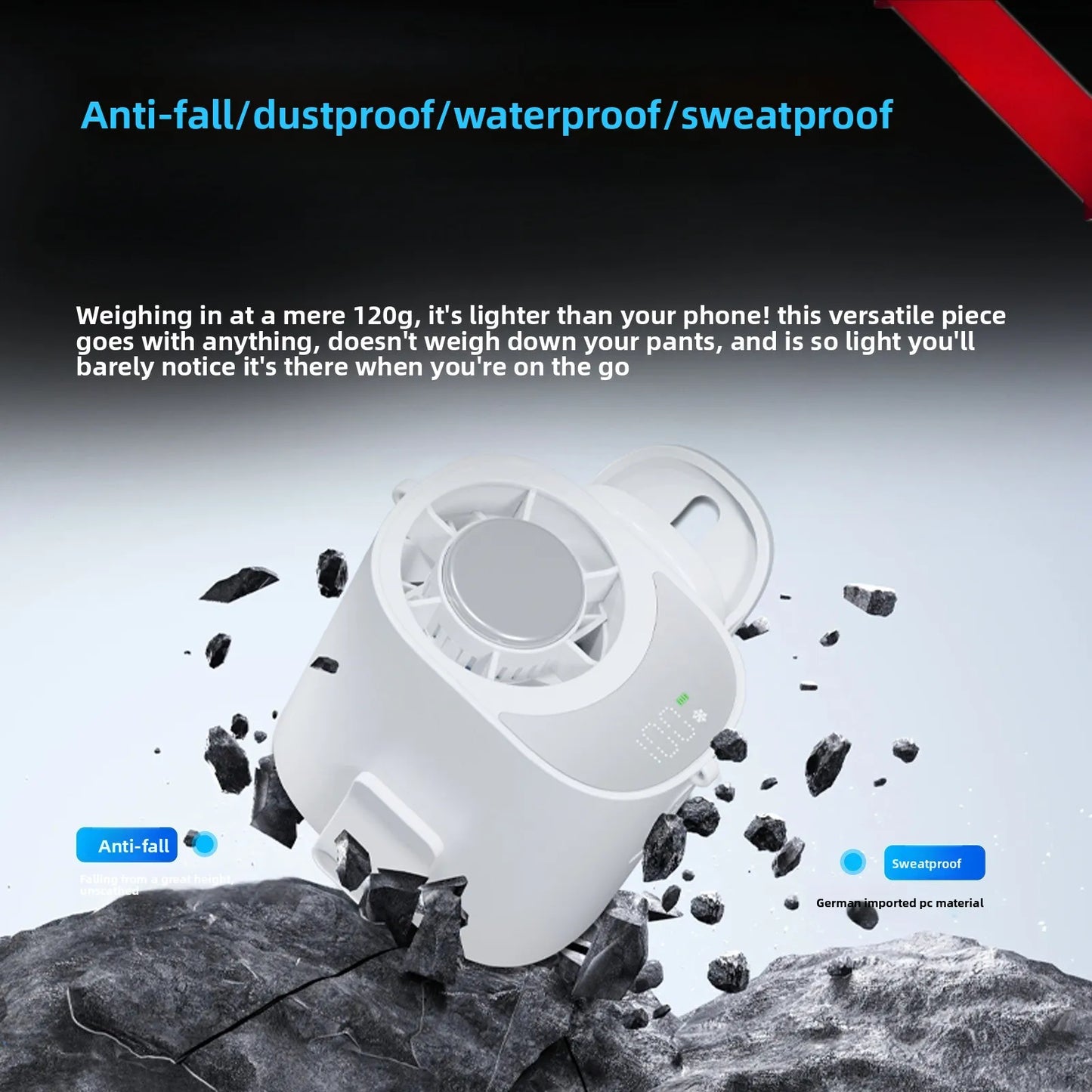 Portable Clip-On Waist Fan – Hands-Free Outdoor Cooling