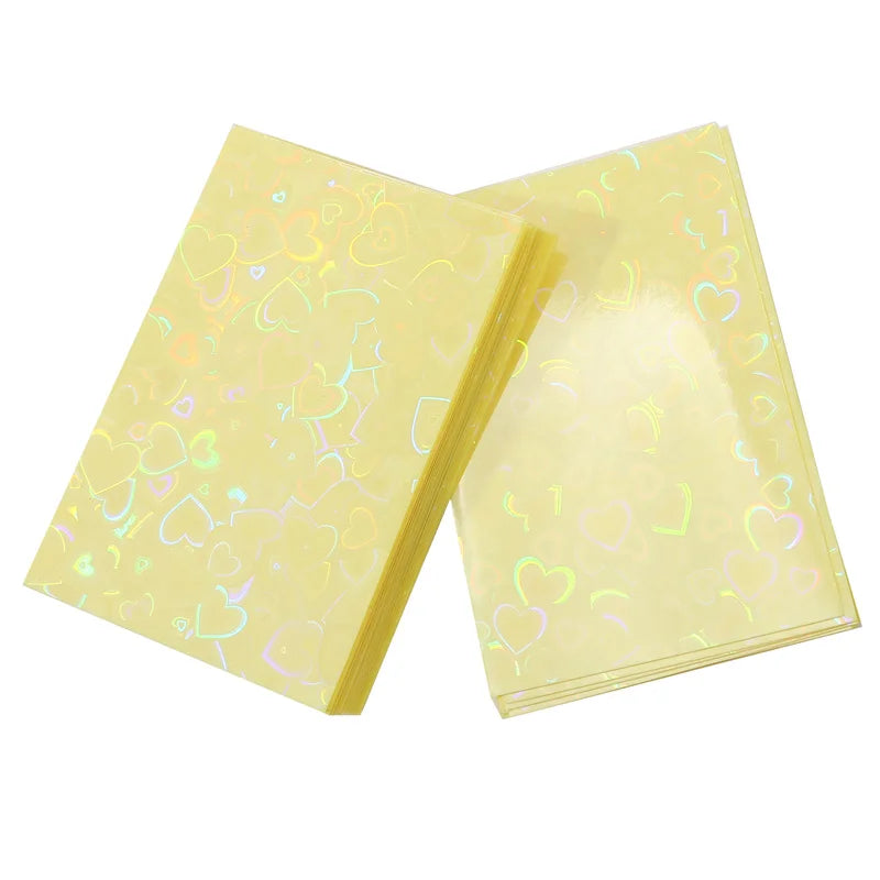 50Pcs/Pack Holographic Heart Kpop Photocard Sleeves Double Layer Matte Card Protector for Photo Cards Album Collectibles Peaceful Pleasures Health and Wellness