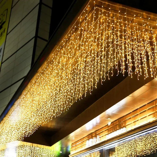 4M LED Icicle Curtain String Lights | 8 Modes Christmas Outdoor LED String Lights Peaceful Pleasures Health and Wellness