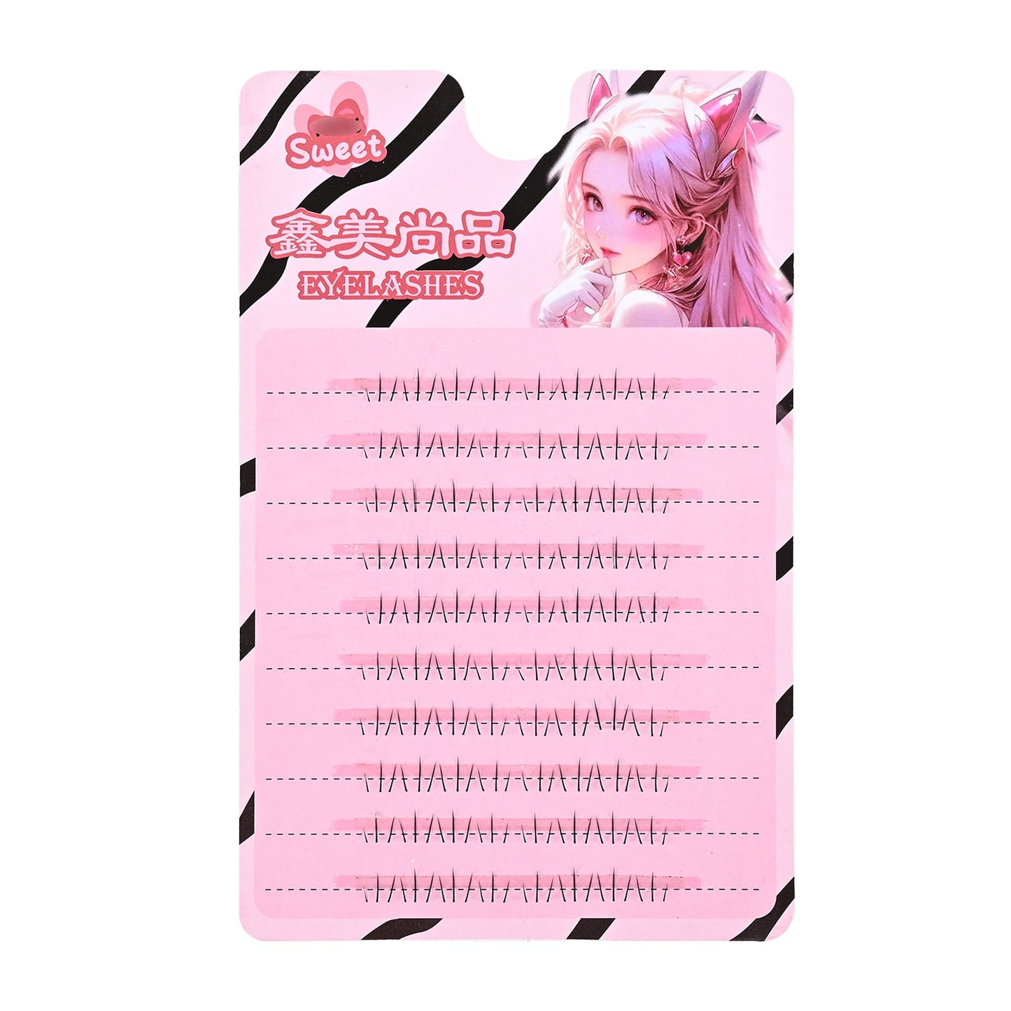 Lower Eyelash V-Shaped Clusters Fake Lashes 10 Rows Air Sensation Eyelashes Natural Transparent Stem Makeup Extension Tools Peaceful Pleasures Health and Wellness 7