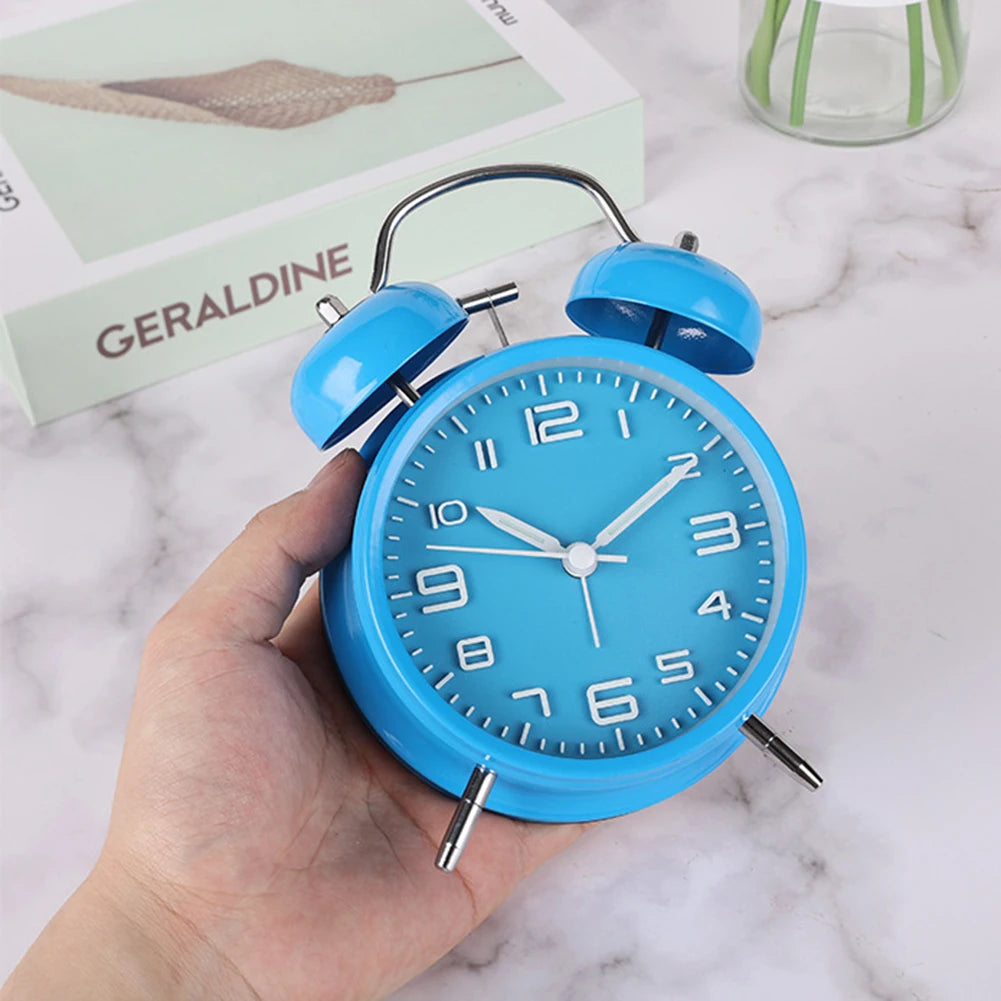 4-Inch Mini Round Silent Alarm Clock | Bedside & Dorm