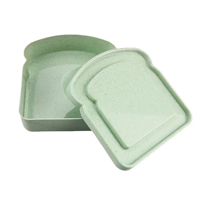 Toast Shaped Lunch Box Sandwich Container Leakproof Bento School Office Picnic Lunch Box for Kids Food Storage Containers Peaceful Pleasures Health and Wellness green 1 1