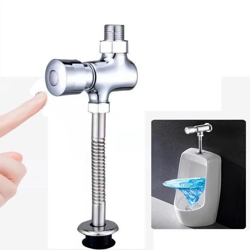 Button-Type Manual Delay Urinal Flush Valve | Auto Shutoff