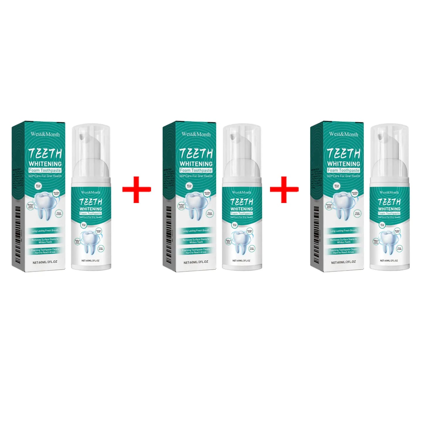 Whitening Foam Toothpaste Mousse – Plaque & Stain Removal