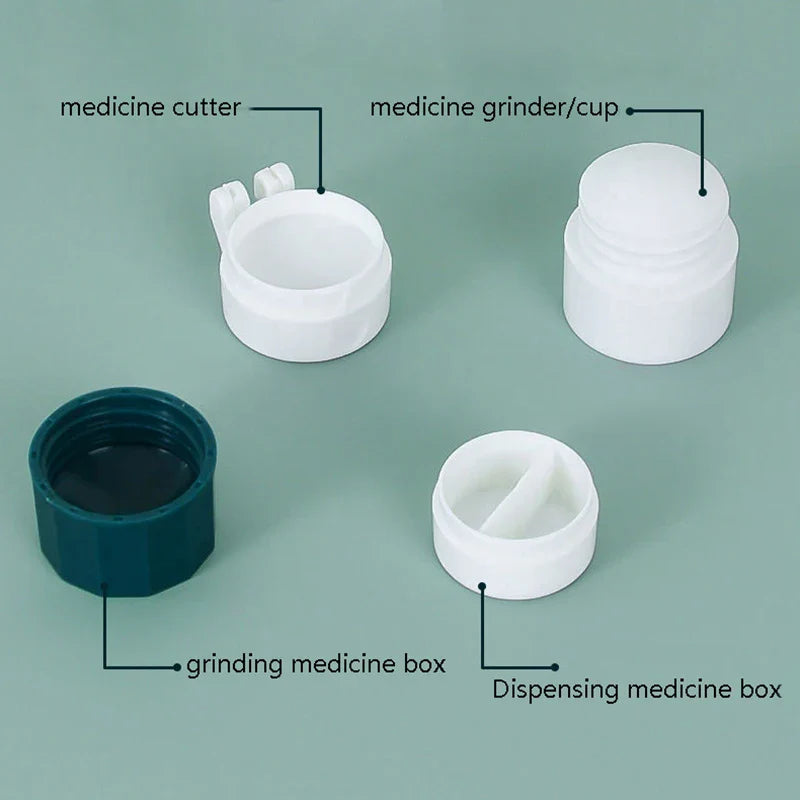 4-in-1 Pill Cutter Grinder Splitter & Storage Box