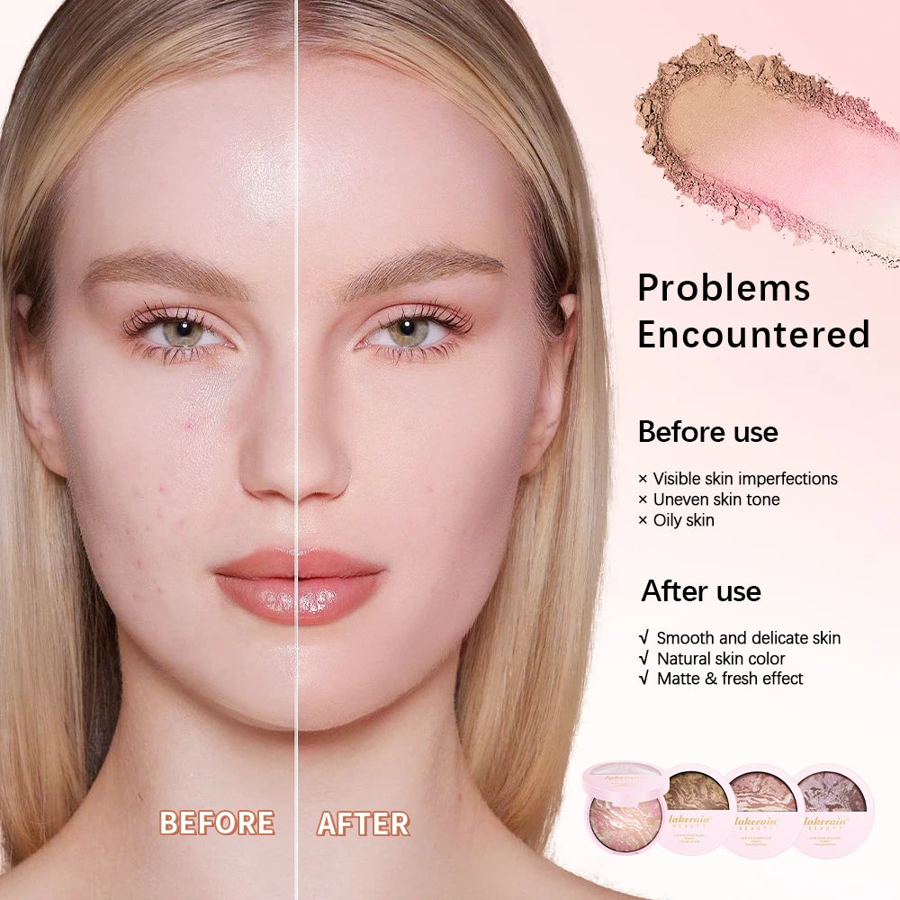 Matte Face Foundation Bronzer Pressed Powder Compact Long Lasting Oil Control Translucent Loose Setting Powder For Face Makeup Peaceful Pleasures Health and Wellness