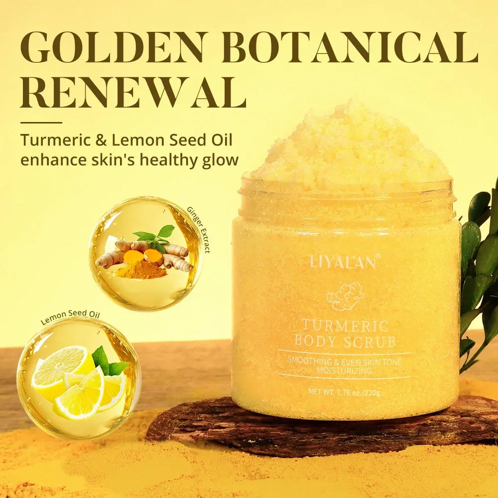 Turmeric Sea Salt Body Scrub – Exfoliating Golden Glow Polish Peaceful Pleasures Health and Wellness