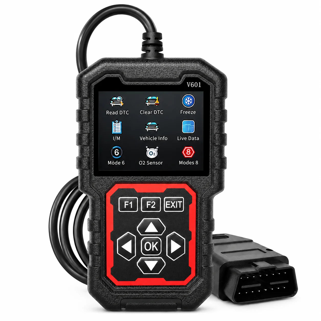 V601 OBD2 Scanner – Color Screen, Live Data & Engine Code Reader Peaceful Pleasures Health and Wellness Red