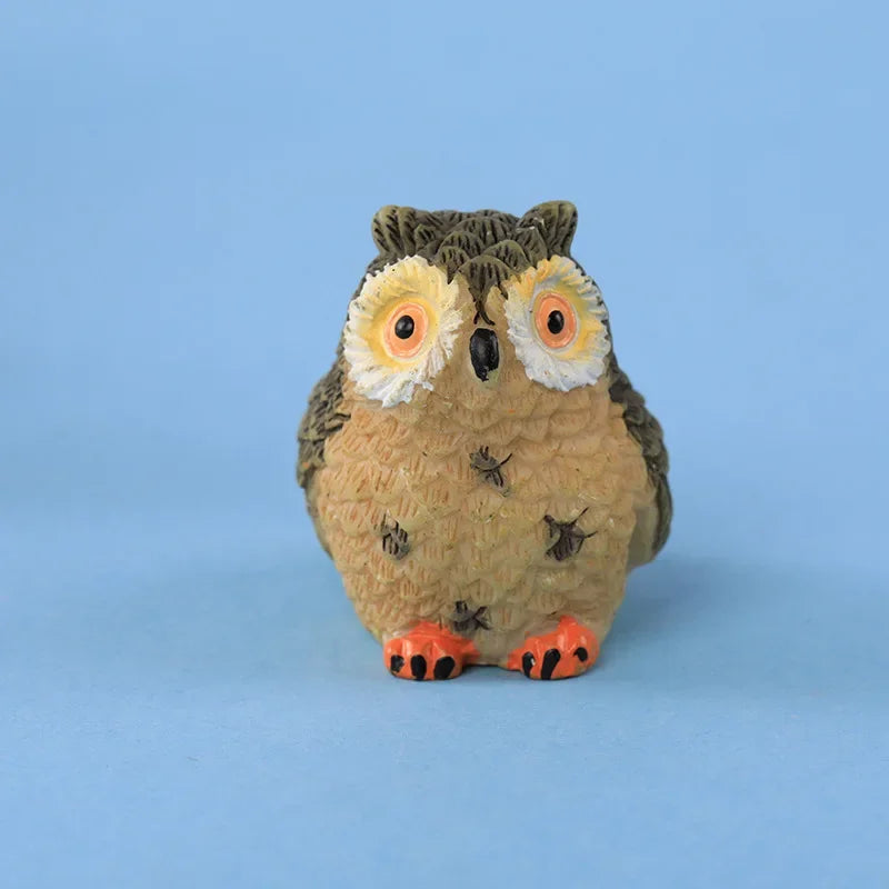 Miniature Owl Figurine for Moss Micro Landscape, Unique Resin Decorative Ornament Decorative Figurines Living Room Decoration Peaceful Pleasures Health and Wellness 4
