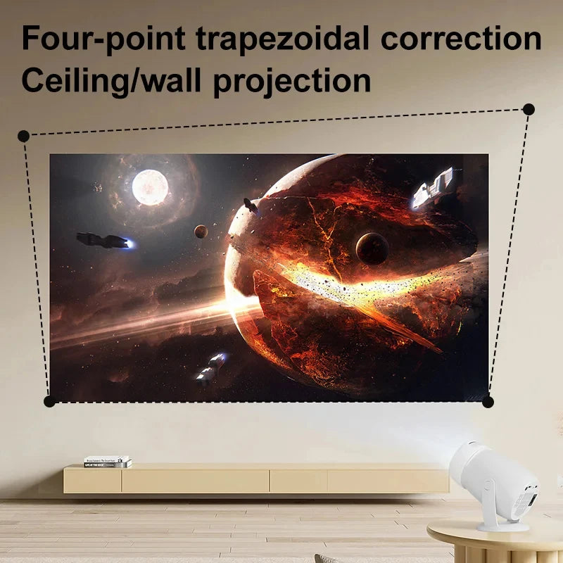 2026 Portable Projector Home 1080p Projector Mini Android 4K HD Intelligent Wireless Y400 Projector High Luminous Multi Language Peaceful Pleasures Health and Wellness