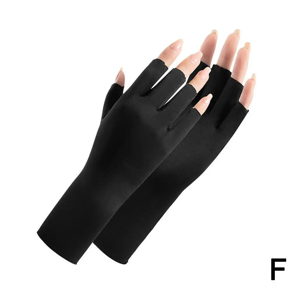 UV Protection Ice Silk Gloves – Nail Lamp & Sun Shield
