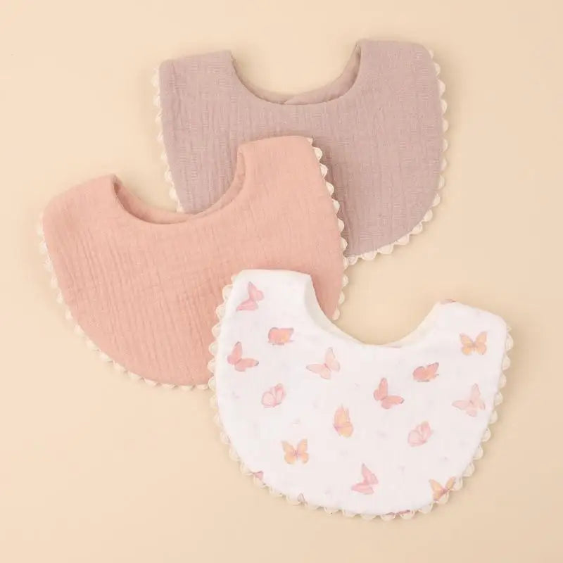 Baby Burp Cloths & Drool Bibs Set of 3 – Soft Cotton Newborn