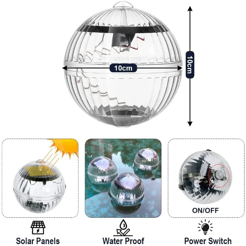 Solar Floating Pool Light – 7-Color LED Ball for Pond & Garden